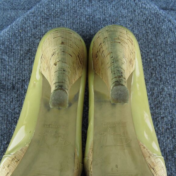 Franco Sarto Zabrina Women Platform Heel Shoes Beige Patent Leather Size 8 Med - Picture 9 of 10